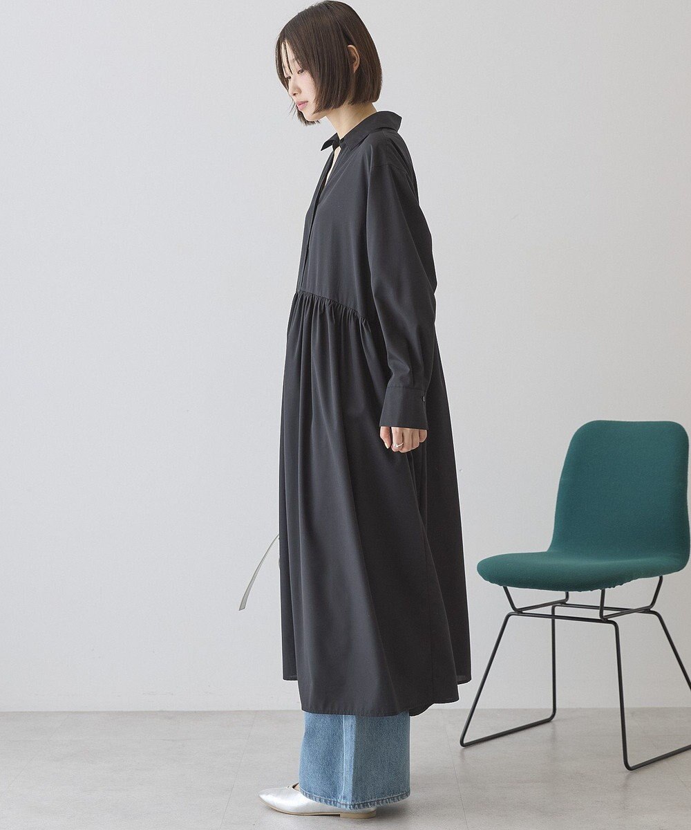 AMERICAN HOLIC 【イージーケア】ギャザーシャツワンピース 