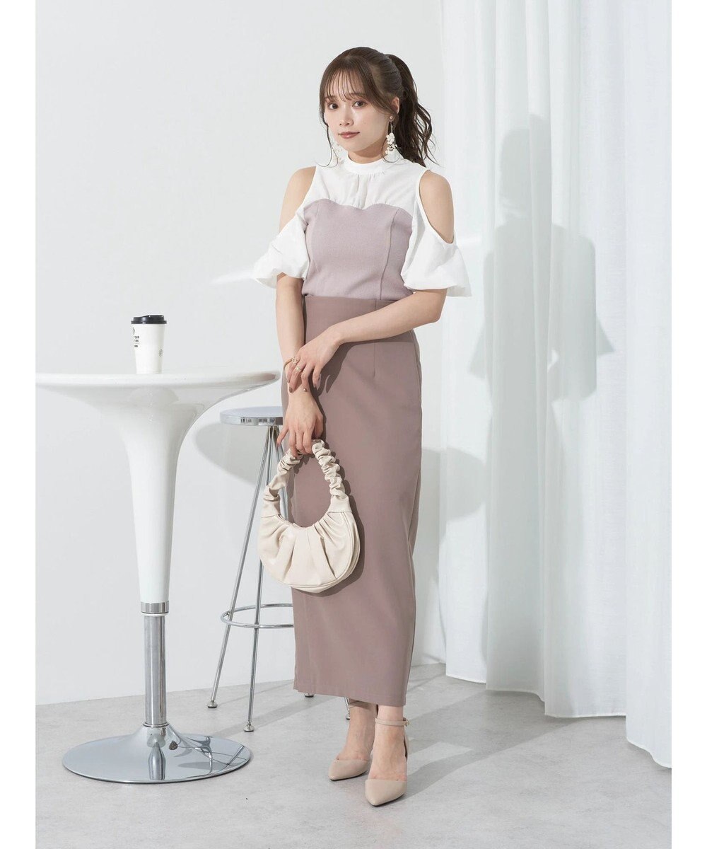 earth music&ecology オープンショルダードッキングプルオーバー 