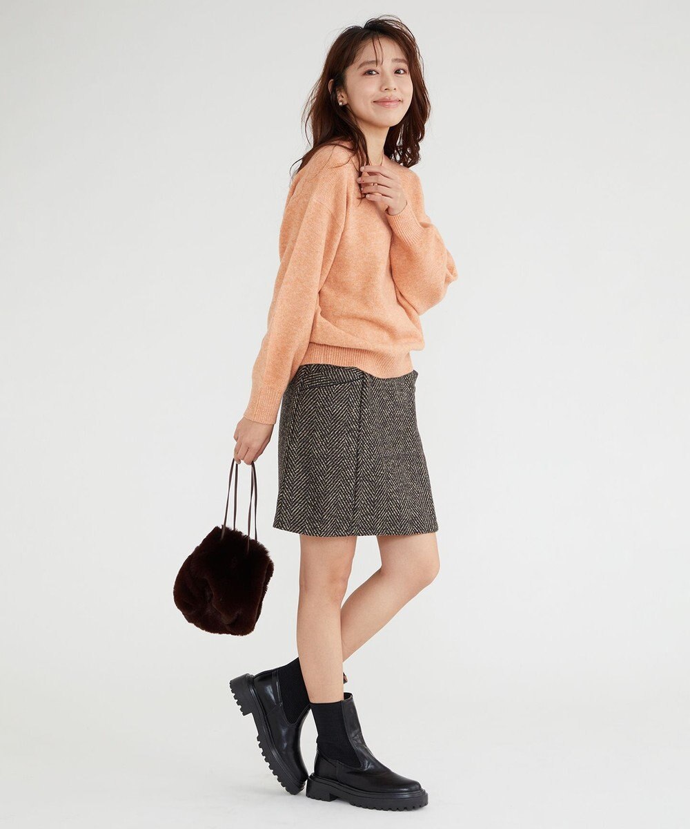 Feroux 【古畑星夏さん着用】ヘリンボンハイウエストミディ スカート 