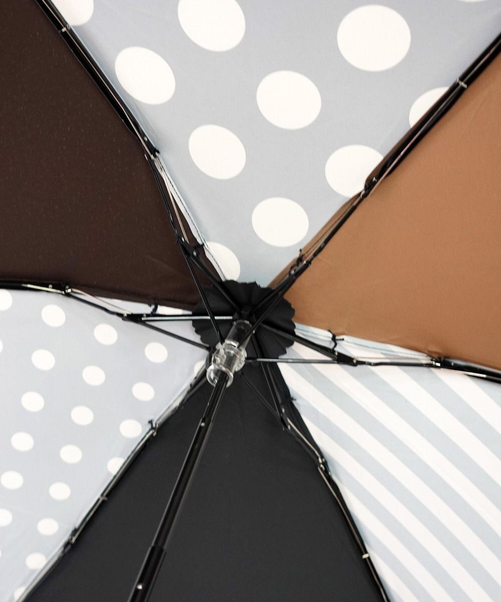 +RING 【UVカット95%以上】【UPF50＋】プラスリング レディース向け 晴雨兼用 折傘 BRN/DOT T1336 