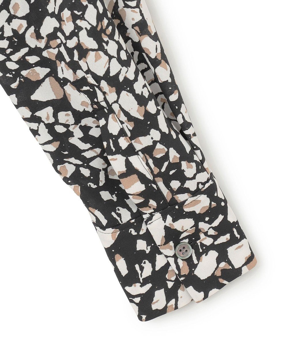 ICB 【WEB限定カラーあり・速乾・洗える】BackSatinAmunzen バンドカラーブラウス 