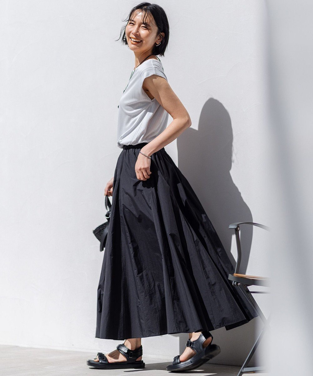 23区 S 【洗える】ナイロンコットンタフタ フレアスカート 