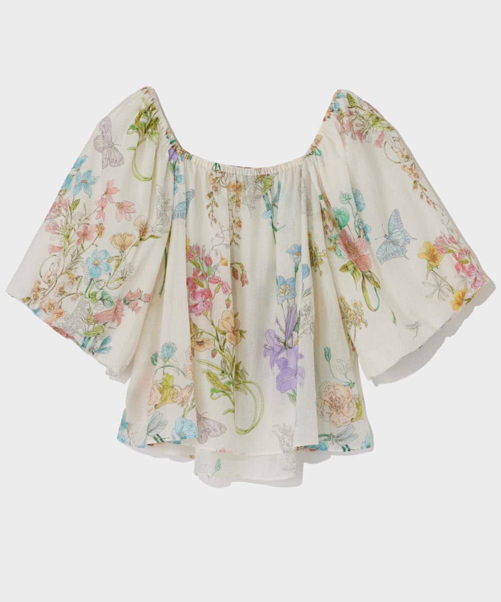 GRACE CONTINENTAL ボタニカルドレープブラウス 