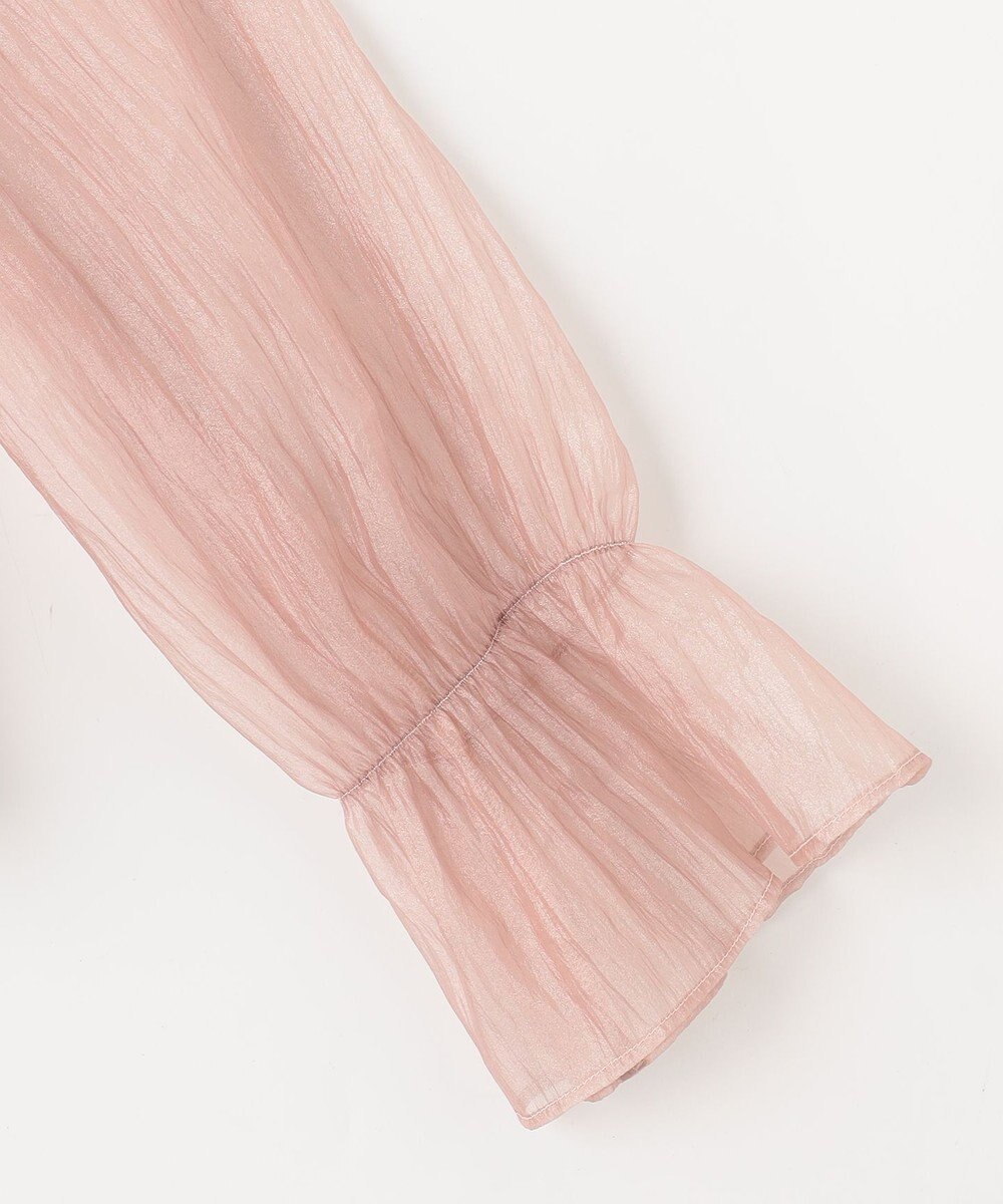 Feroux 【洗える】シャーリング シアーシャツ 