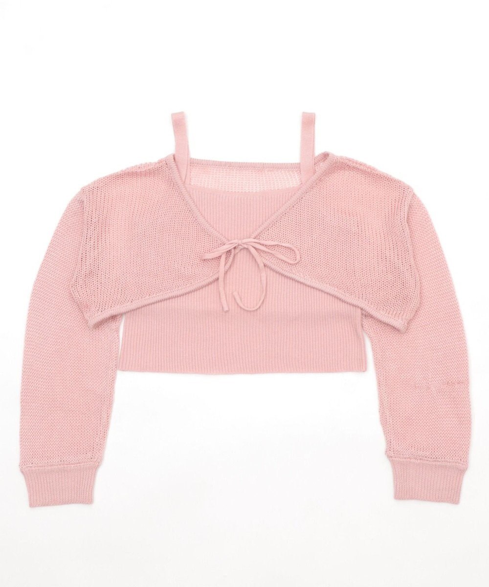 WEGO アンサンブルメッシュリボンカーディガン 