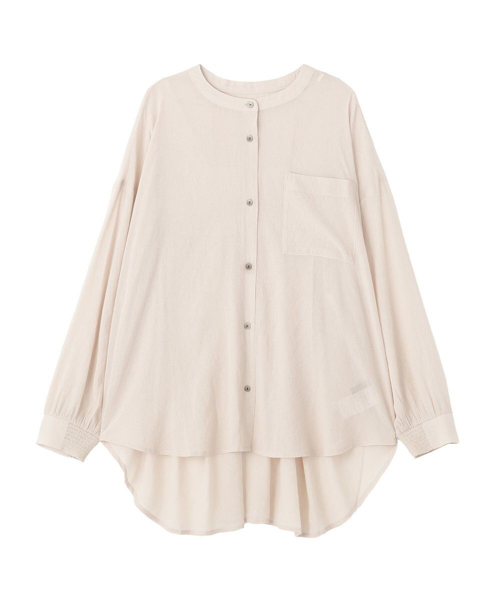 YECCA VECCA ドライタッチシアーバンドカラーシャツ 