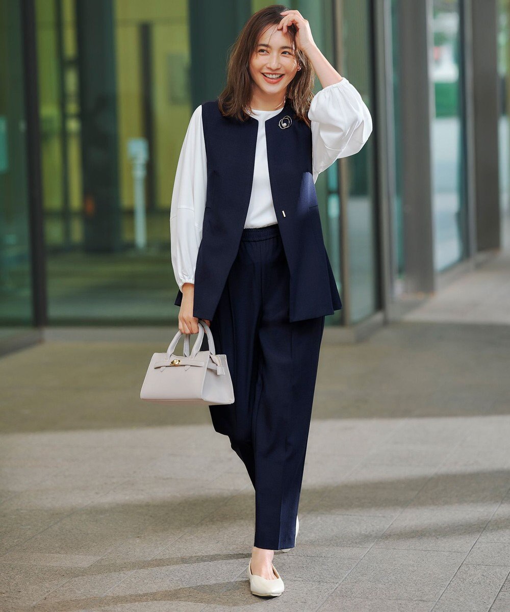 ANY L 【3SET】きちんと見え3点コーデセット（ブラウス＋ジレ＋パンツ） 