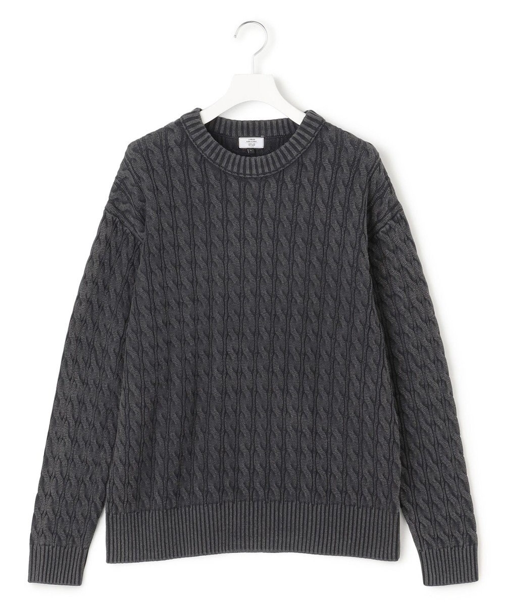J.PRESS YORK STREET 【UNISEX】ピグメントコットン ケーブルニット 