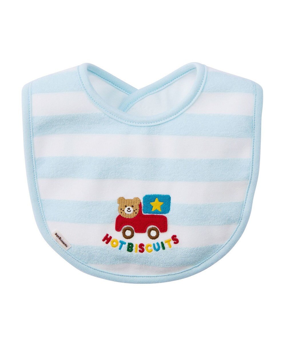 MIKI HOUSE HOT BISCUITS ボーダー柄 はっ水素材 スタイ 