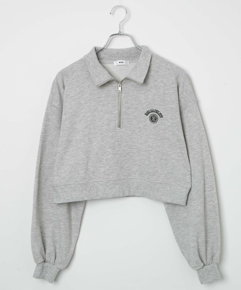 WEGO ハーフジップショートスウェット 
