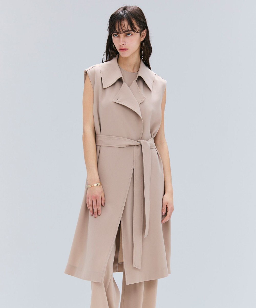 BEIGE， FLEUR / ラップデザインロングジレ 