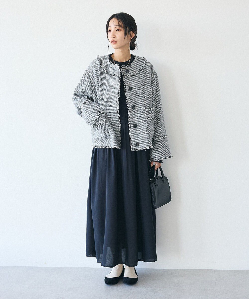 CRAFT STANDARD BOUTIQUE シャーリング袖フリルワンピース 