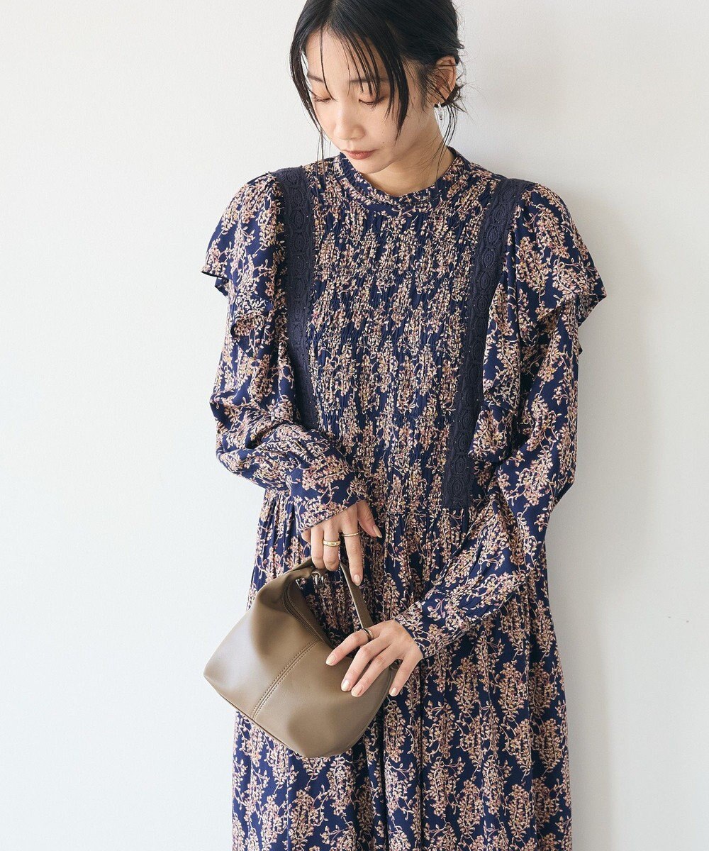 CRAFT STANDARD BOUTIQUE シャーリング袖フリルワンピース 