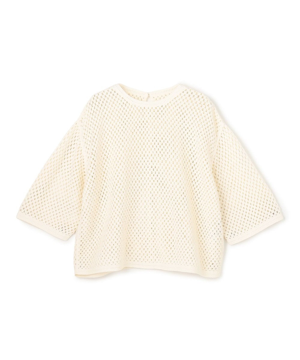 UNFILO クロシェレースニット ハーフスリーブ プルオーバー 