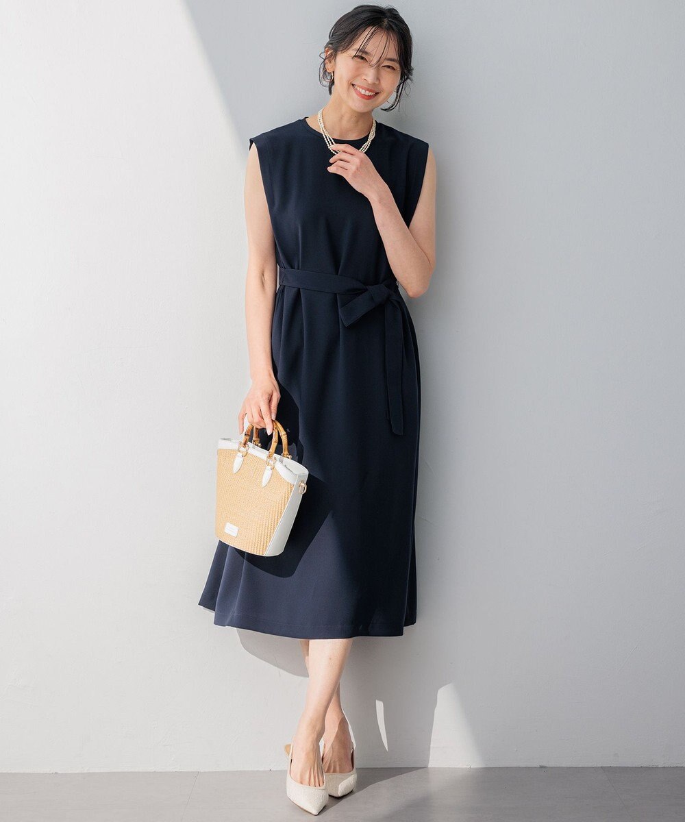 23区 L 【洗える】ストレッチジョーゼット ワンピース 