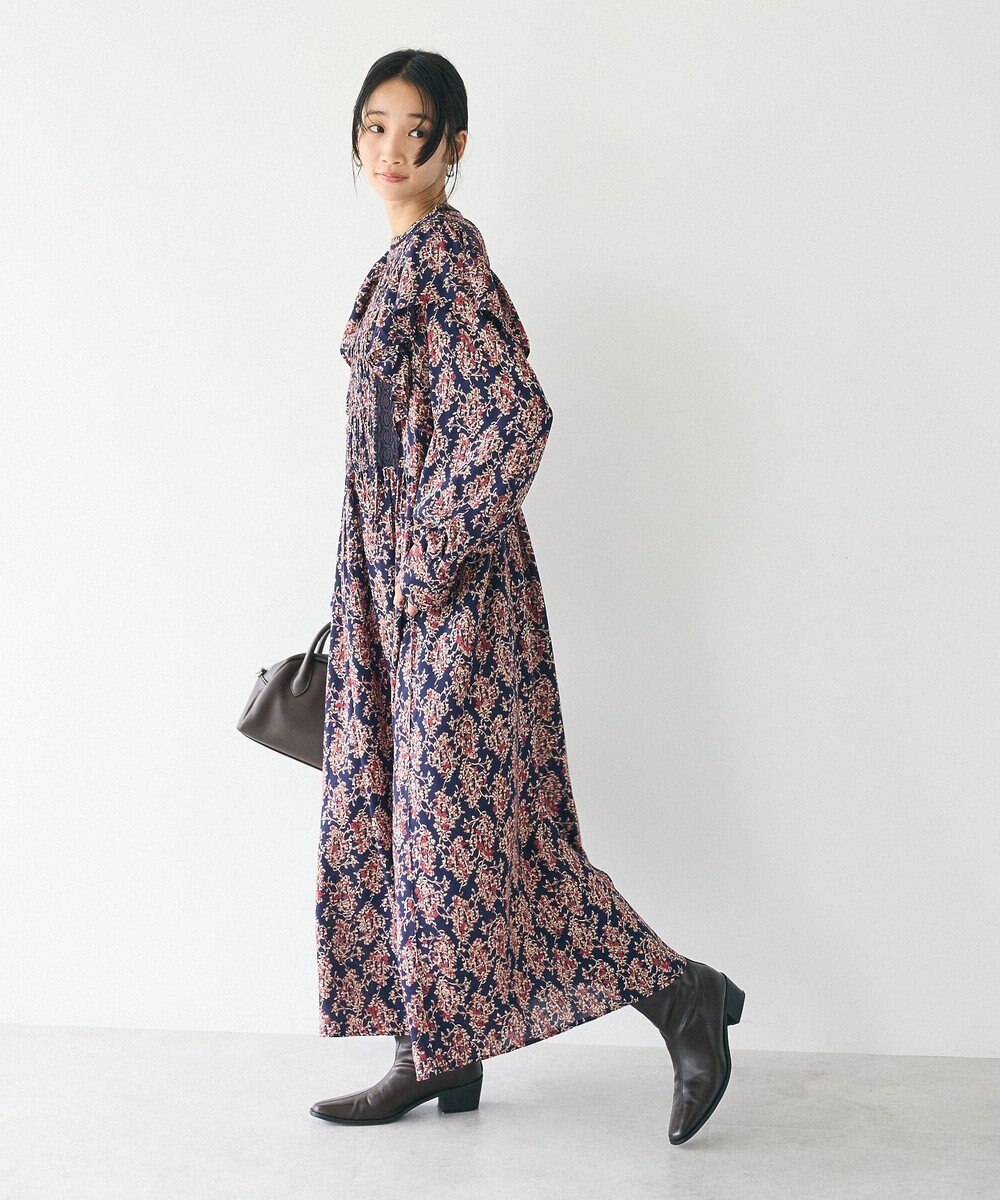 CRAFT STANDARD BOUTIQUE シャーリング袖フリルワンピース 