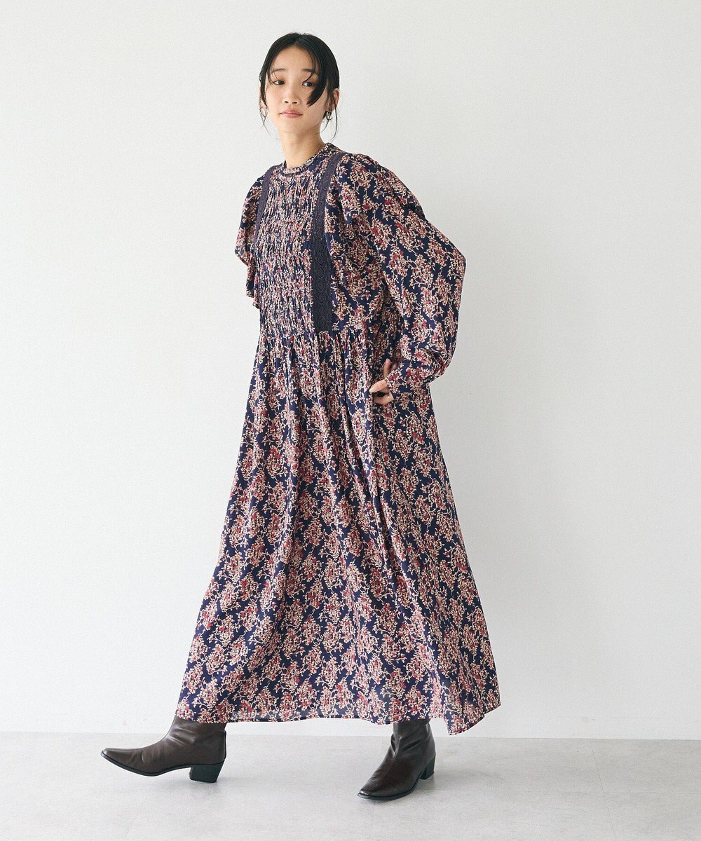 CRAFT STANDARD BOUTIQUE シャーリング袖フリルワンピース 