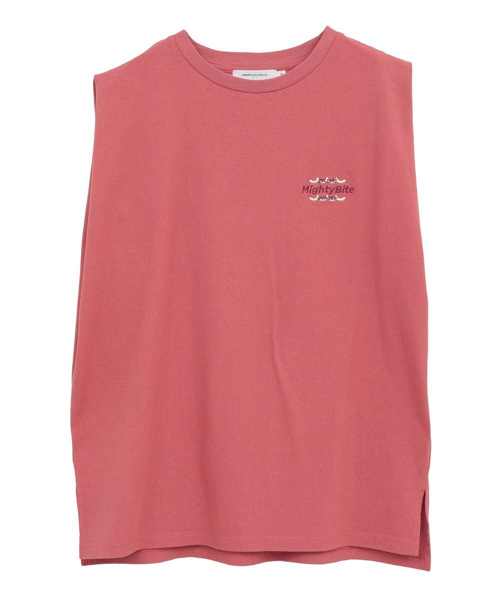 AMERICAN HOLIC ロゴ刺繍ノースリーブプルオーバー 