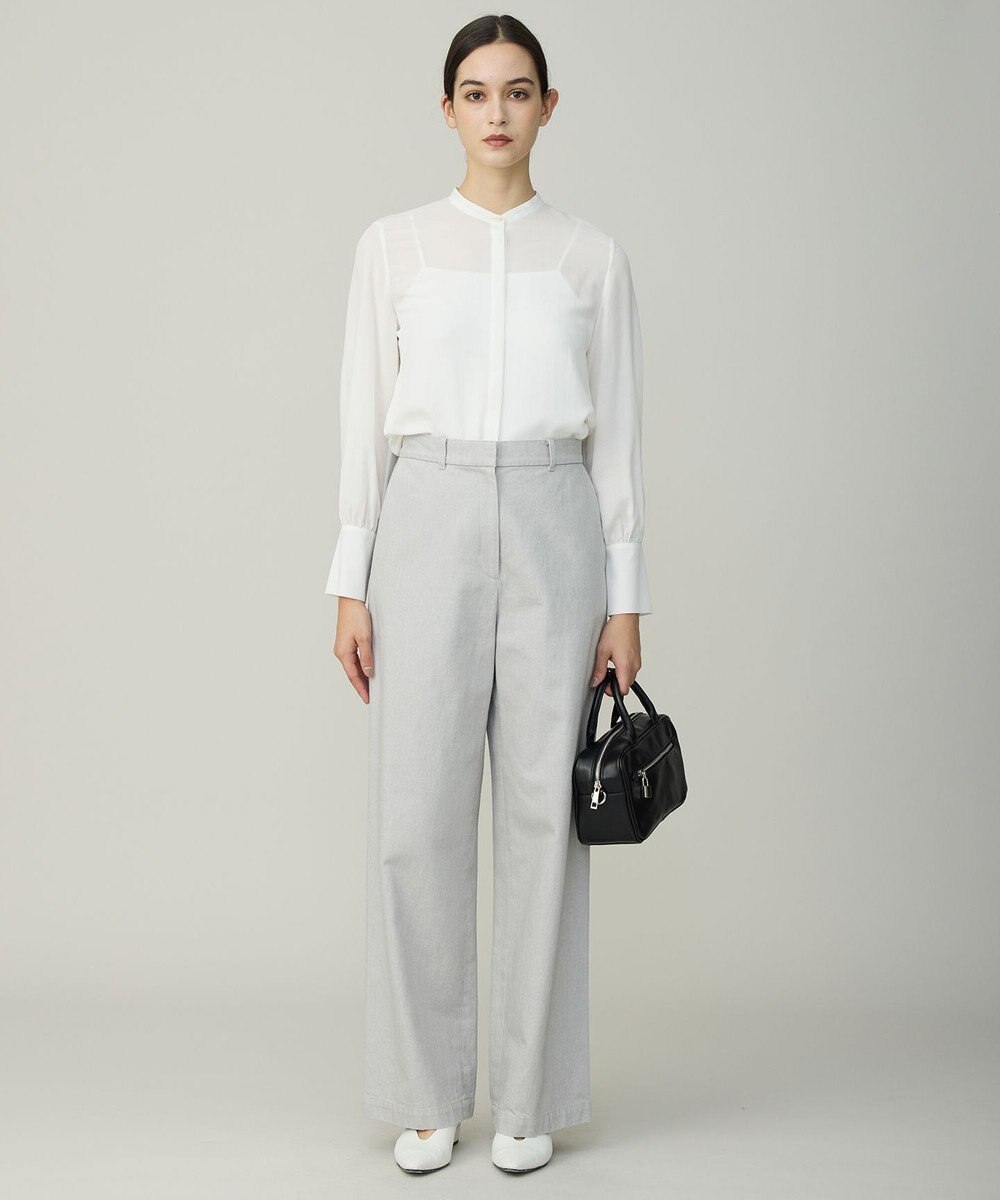 ICB L セルロースシルクビエラ ボウタイ付きブラウス 