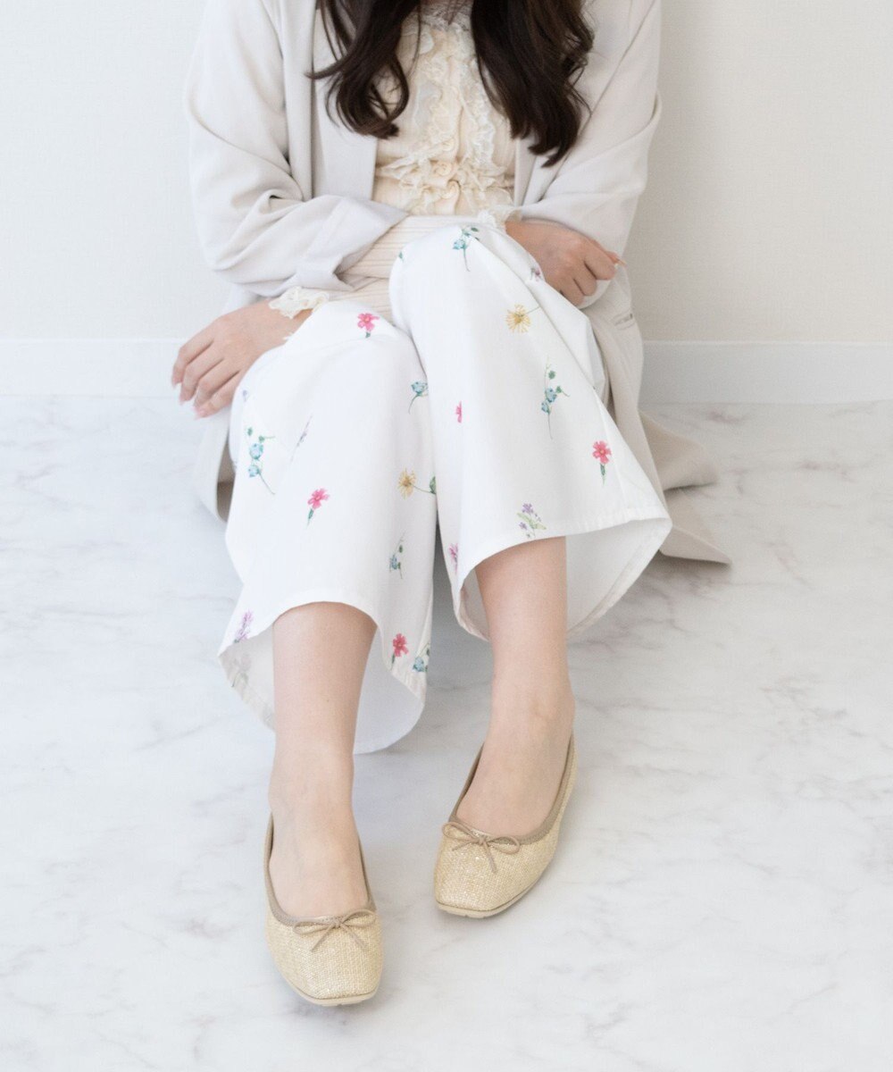 Bridget Birkin ＜3E＞【Bridget Birkin Walk】ラメパナマ調バレエパンプス 