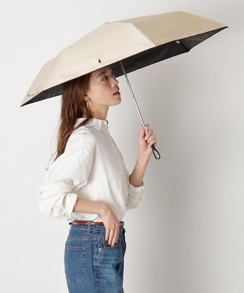 MOONBAT POLO RALPH LAUREN（ポロ ラルフローレン）晴雨兼用日傘 バイカラー 遮光率100% 遮熱 UV 