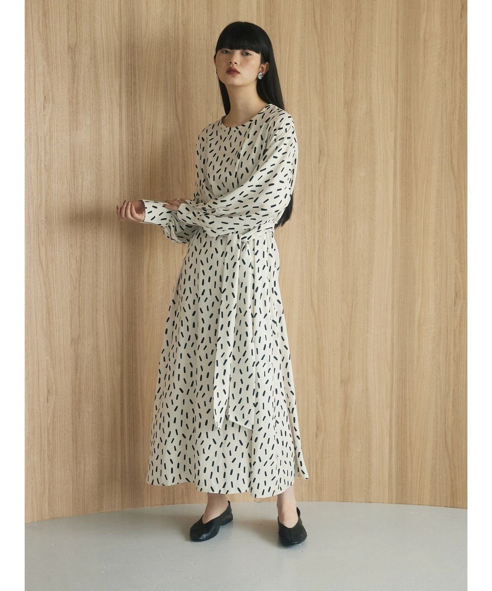 Green Parks armonia．スクエアドットプリントタックワンピース 