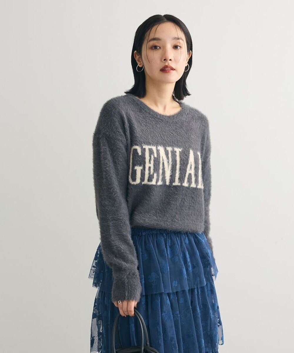 Green Parks シャギーロゴニットプルオーバー 