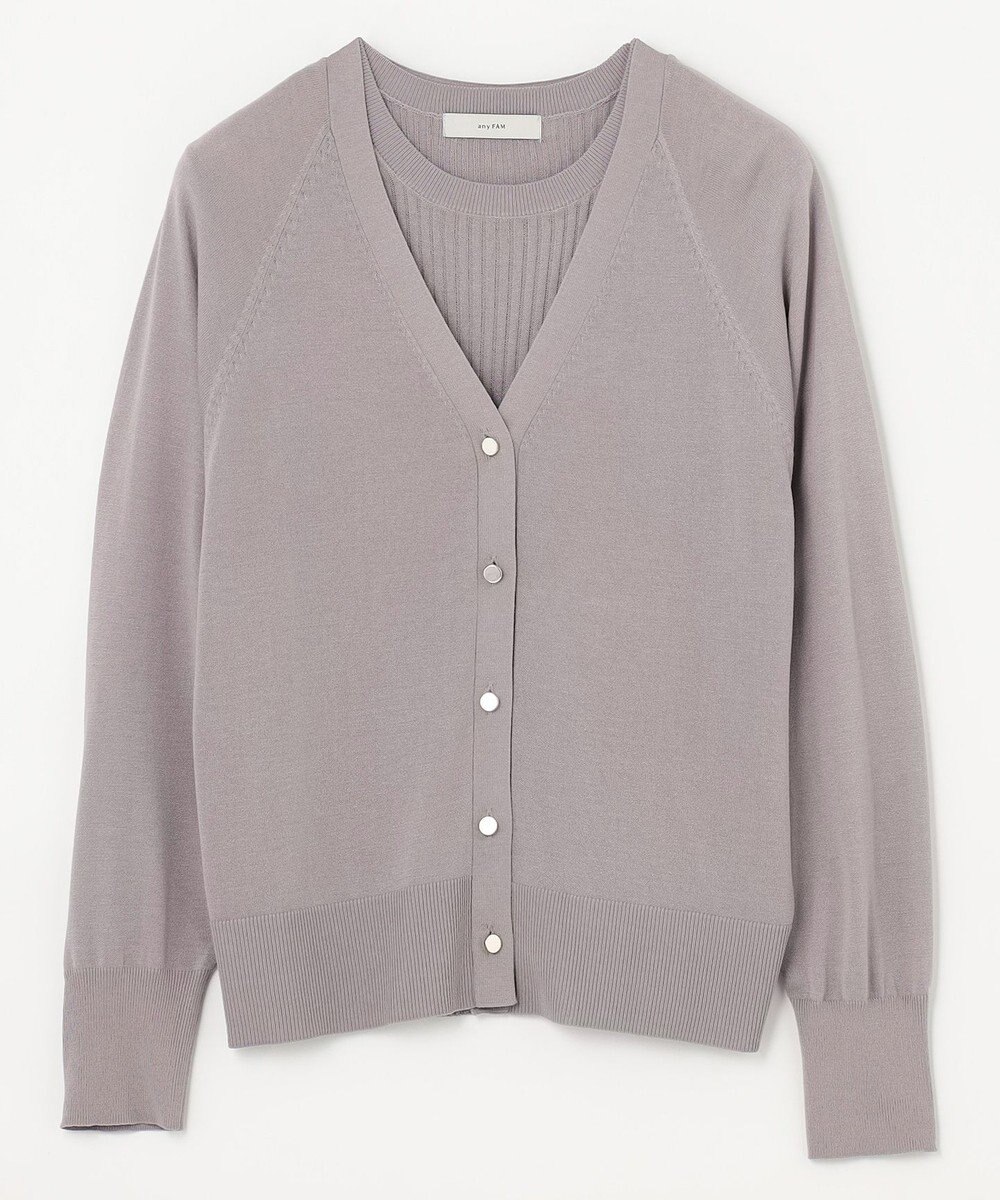 ANY 【2SET】ニットツインセット（半袖ニット＋Vネックカーデ） 