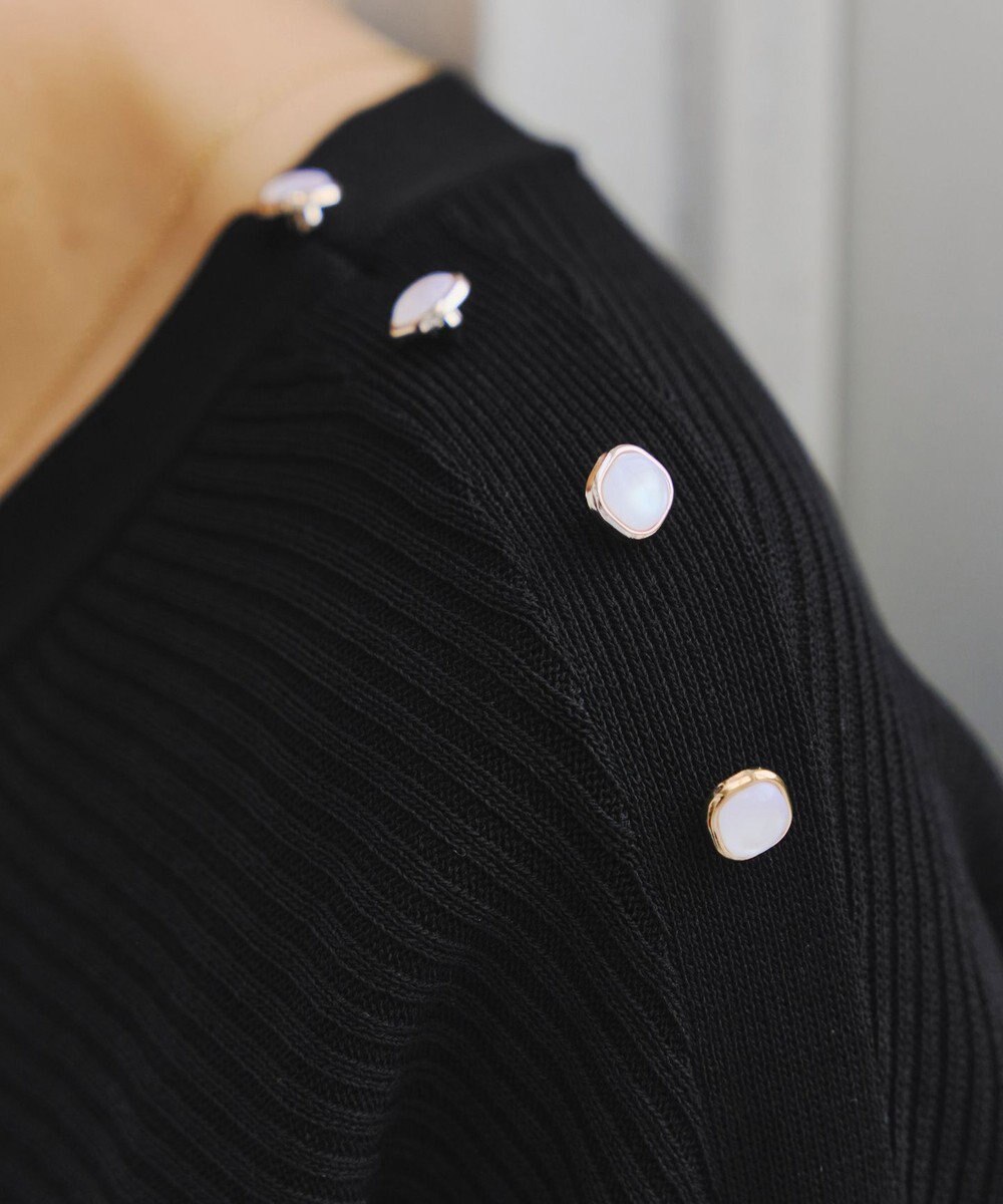 Tiaclasse 【洗える】肩ボタンドルマンニットトップス 