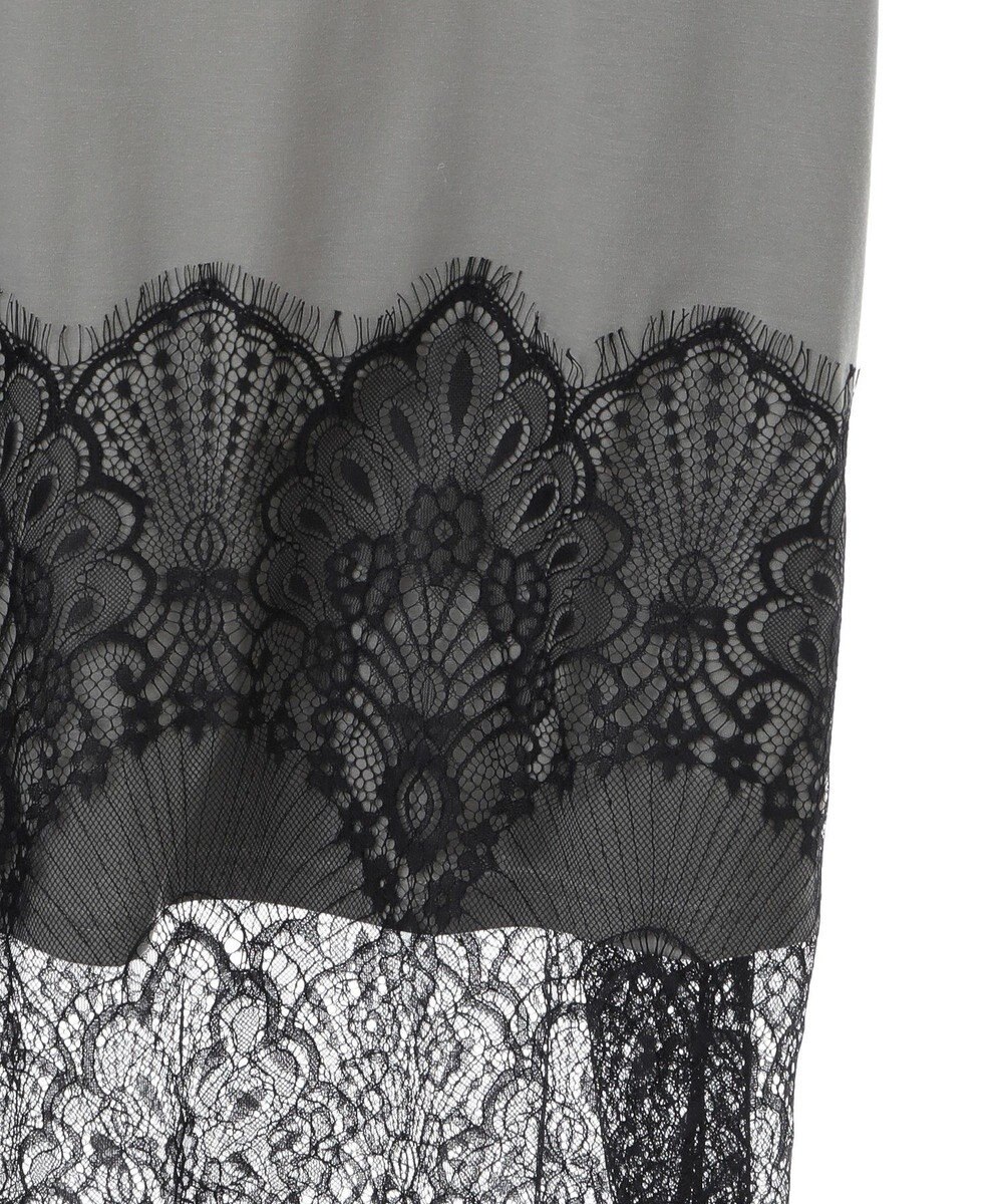 Green Parks 裾レースドッキングカットロゴチュニック 