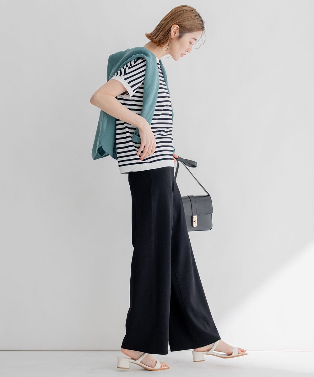 23区 【洗える/好評につき新色追加】レーヨンポリエステルストレッチ プルオーバー ニット 