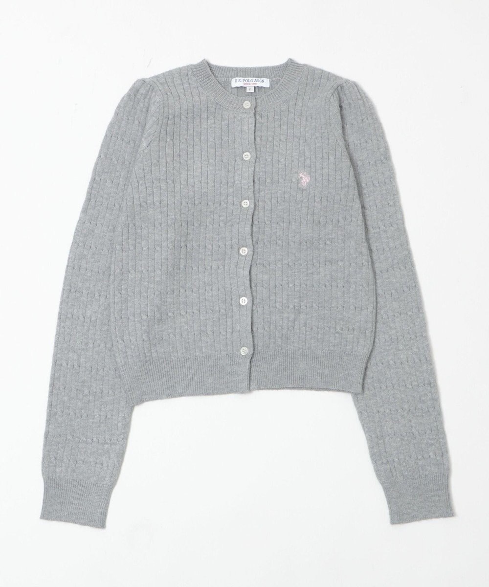 WEGO 【WEB限定/25年秋冬新作】別注USPOLOケーブルニットカーデ 