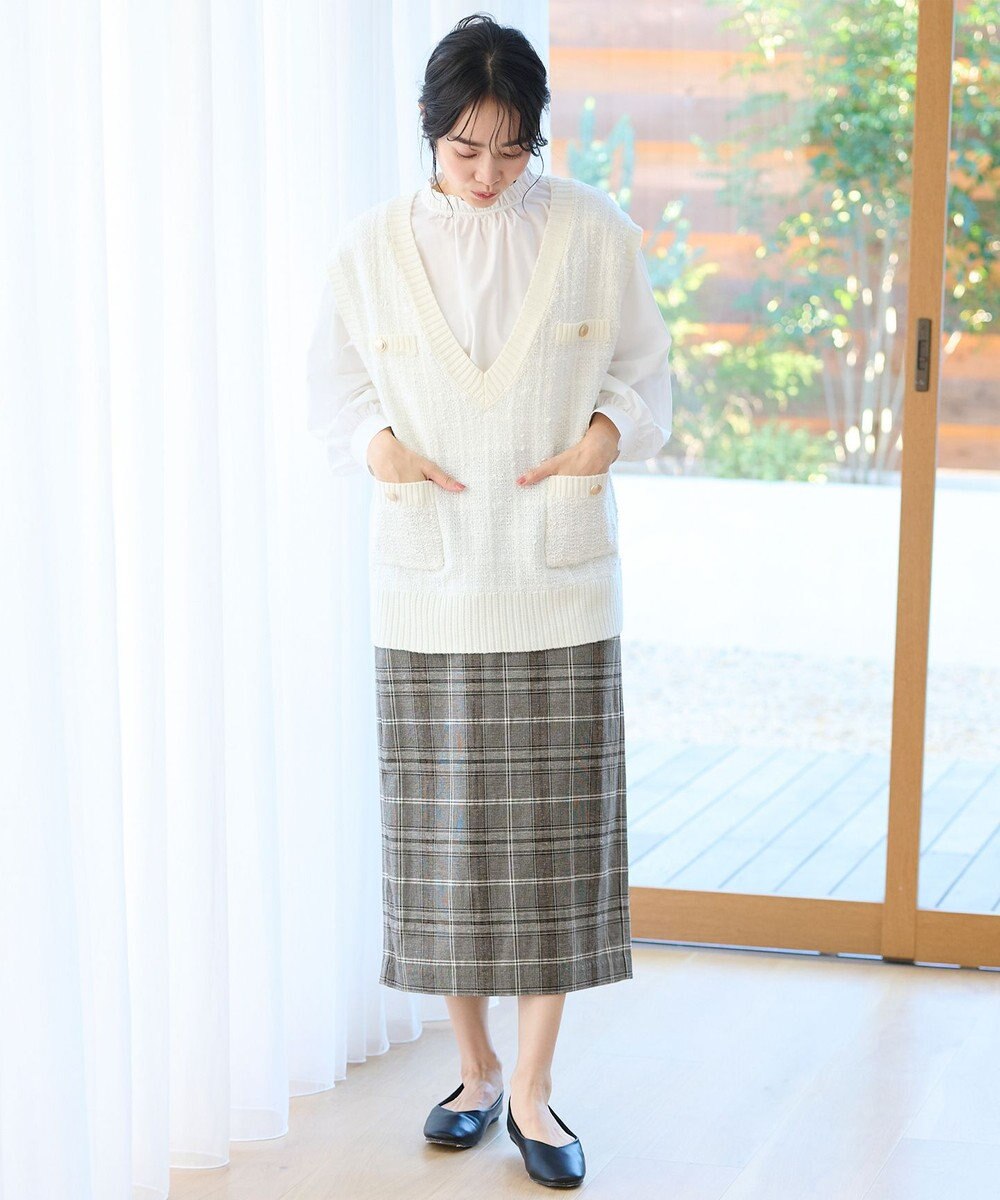 ANY 【ウエストゴム/ストレッチ】チェックタイトスカート 