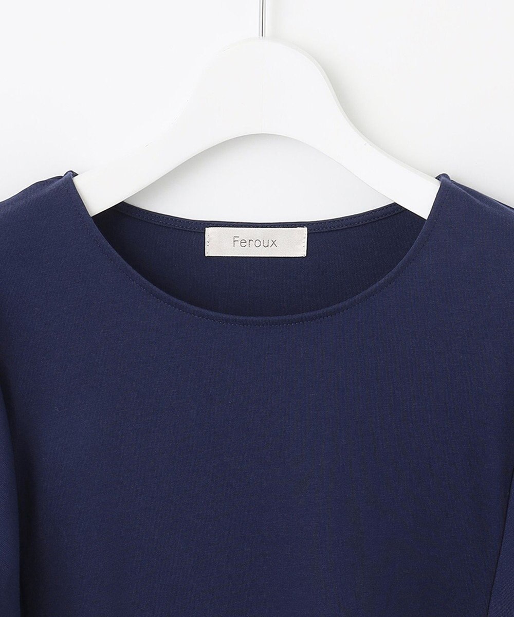 Feroux 【UVケア】バイカラーラッフルスリーブ Ｔシャツ 