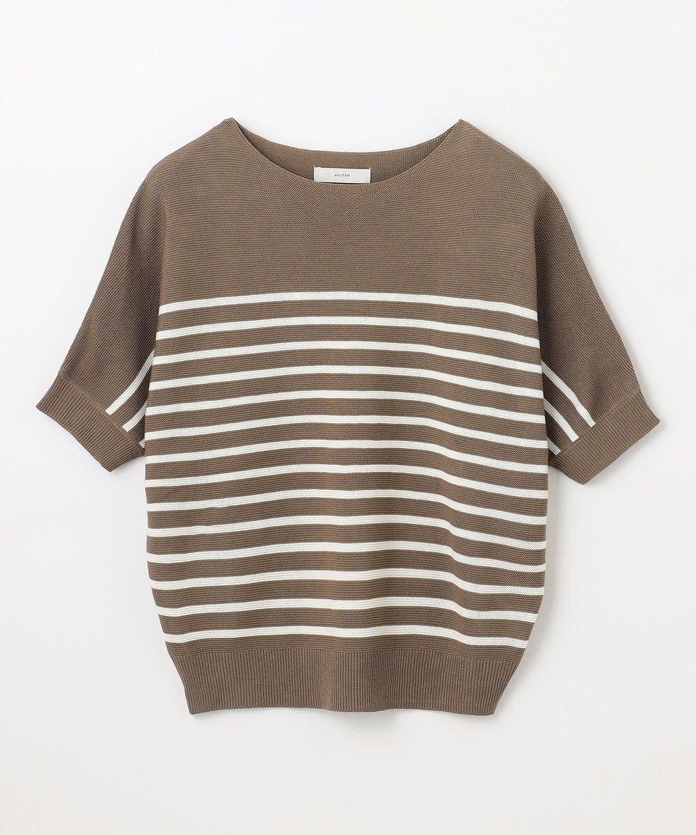 ANY 【洗濯機可/UVカット/アンチピリング】ハーフスリーブガーターニット 