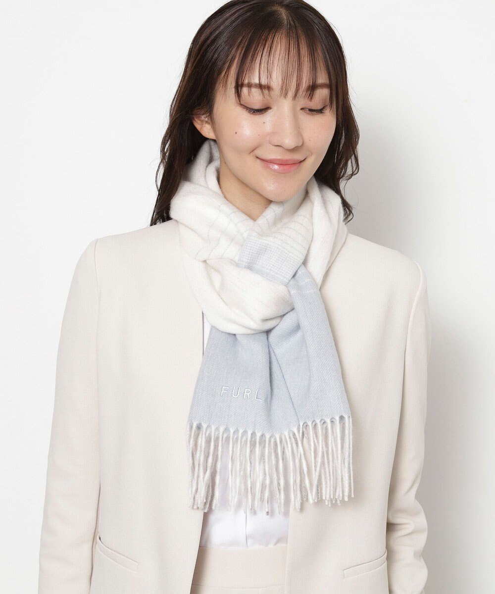 MOONBAT FURLA(フルラ）ウール100％ オンブレー チェックマフラー 