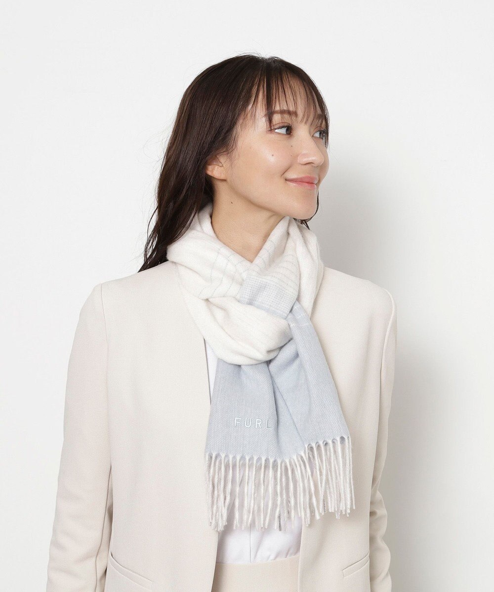 MOONBAT FURLA(フルラ）ウール100％ オンブレー チェックマフラー 