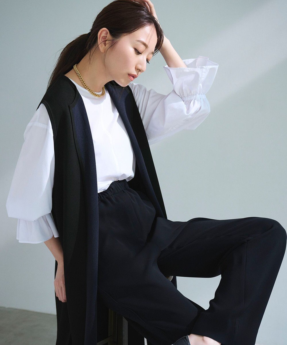 UNFILO L イージーケア キャンディスリーブ ブラウス 