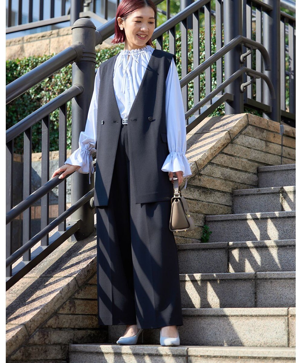 UNFILO L 2WAYギャザーブラウス 