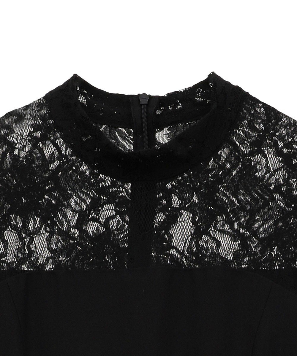 Green Parks コサージュ付レースペプラムロンパース 