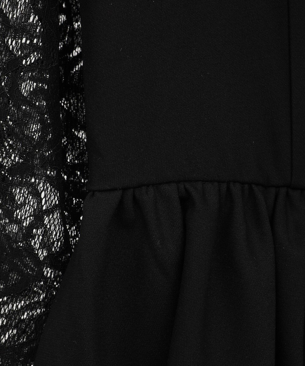 Green Parks コサージュ付レースペプラムロンパース 