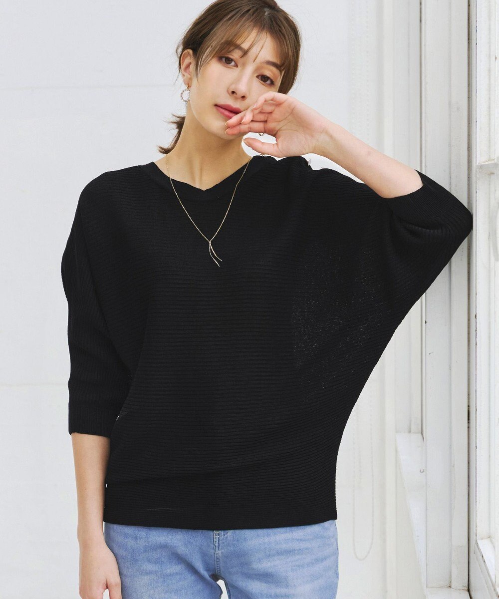 Tiaclasse 【洗える】肩ボタンドルマンニットトップス 