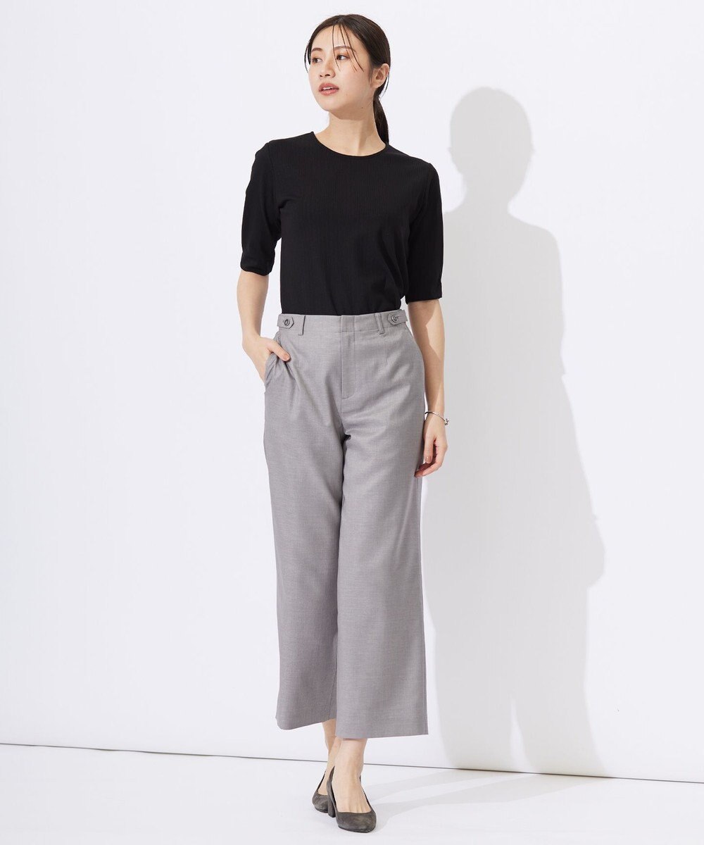 J.PRESS LADIES 【セットアップ対応・洗える・UVケア・速乾】 OXIJEWELストレッチ セミワイド パンツ 