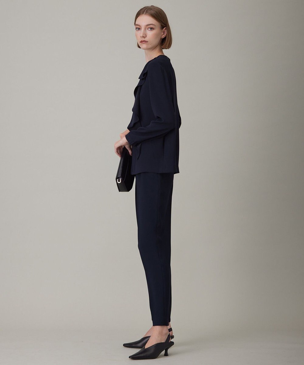 ICB L 【洗える】ライトダブルクロス フリルデザインブラウス 