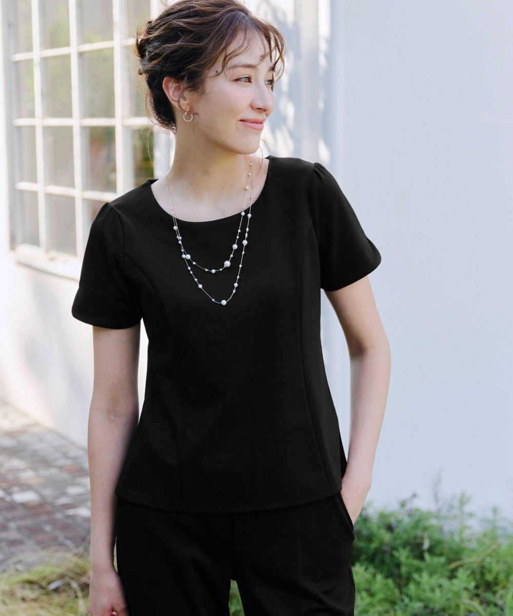 Tiaclasse 【UVカット・吸水速乾】 “きれい見え” パネルラインカットソートップス 