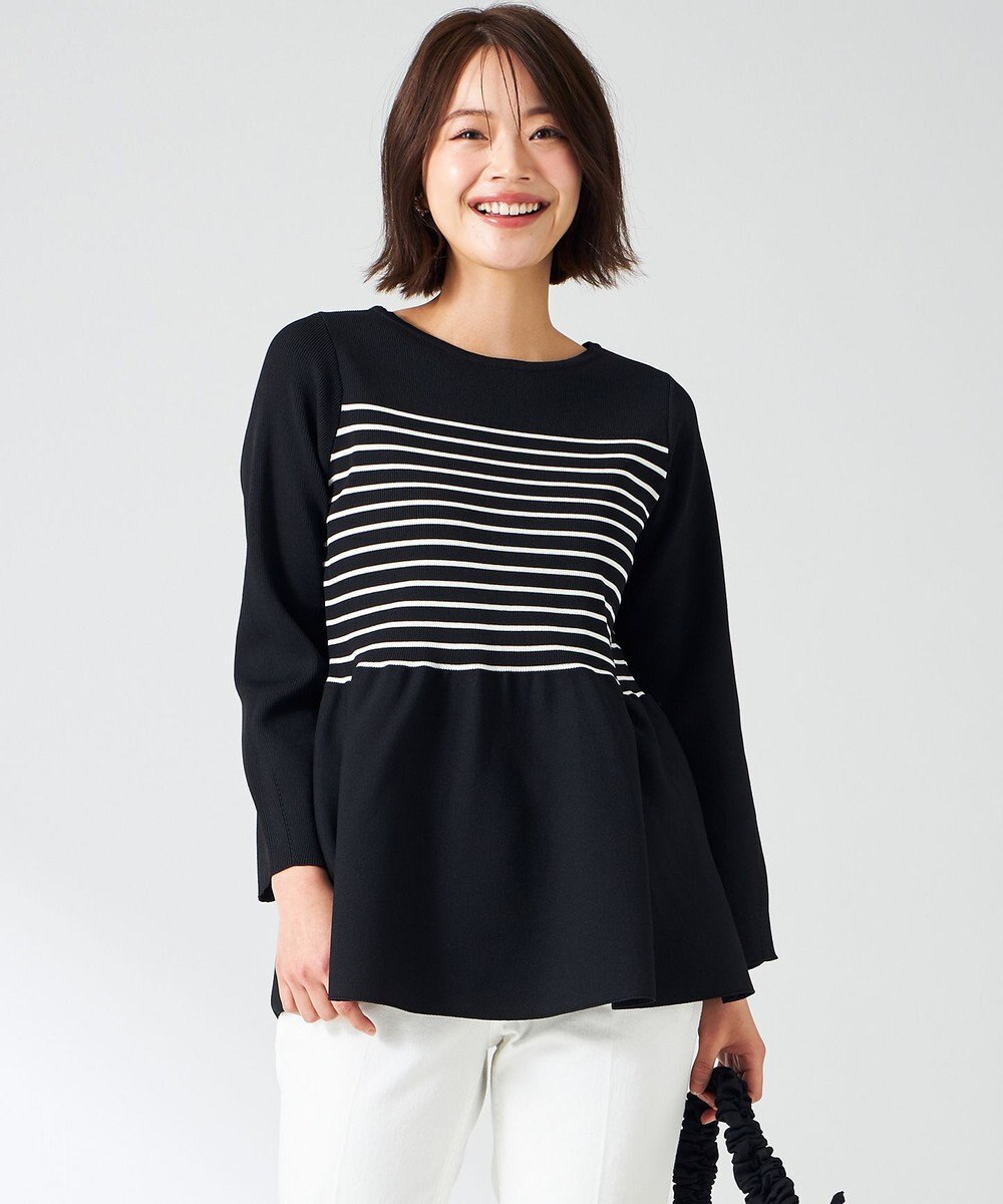 ANY SIS 【洗える】スポンディッシュペプラム ニット 