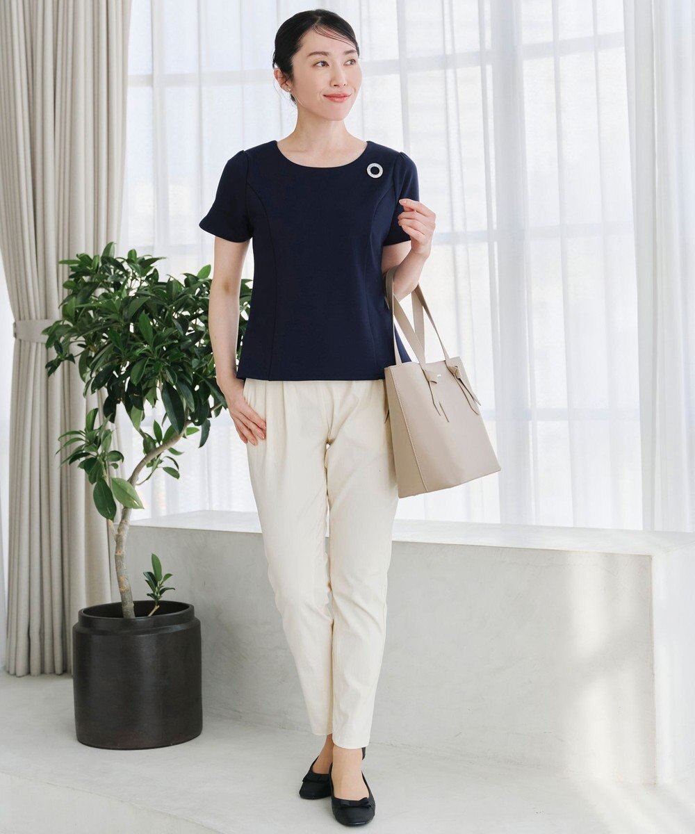 Tiaclasse 【UVカット・吸水速乾】 “きれい見え” パネルラインカットソートップス 