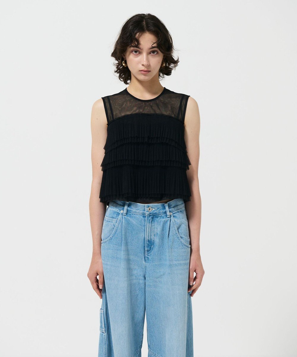 GRACE CONTINENTAL チュールフリルノースリーブ 