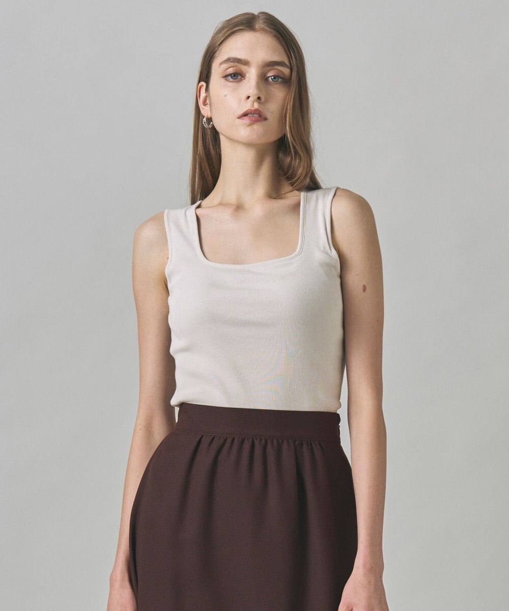 ICB 【洗える】【OUR WACOAL コラボ】カップイン スクエアネック タンクトップ 