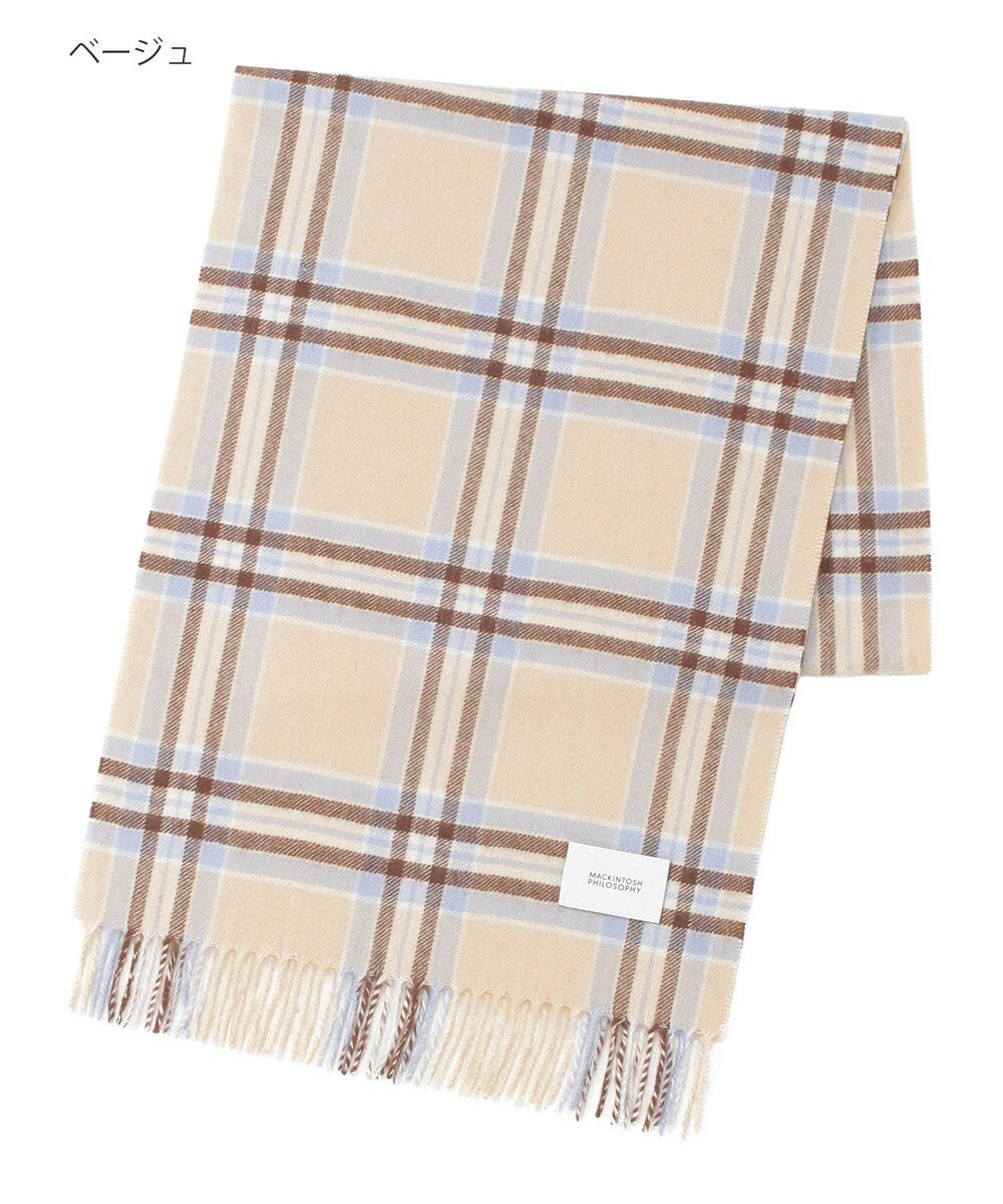 MOONBAT MACKINTOSH PHILOSOPHY(マッキントッシュ フィロソフィー）カシミヤ100％ クラシカルチェックマフラー 